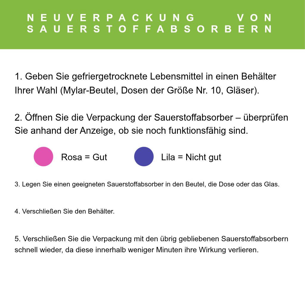 Pack Sauerstoff-Absorber à 50 Stk.