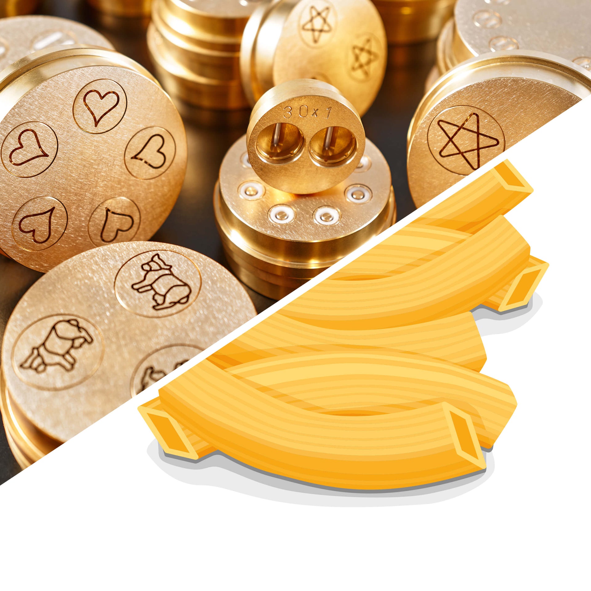 Maccheroncelli Quadri Rigati-Matrize für TR 70